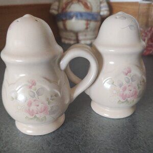 Pfaltzgraff Ceramic Tea Rose Salt and Pepper Shaker Set